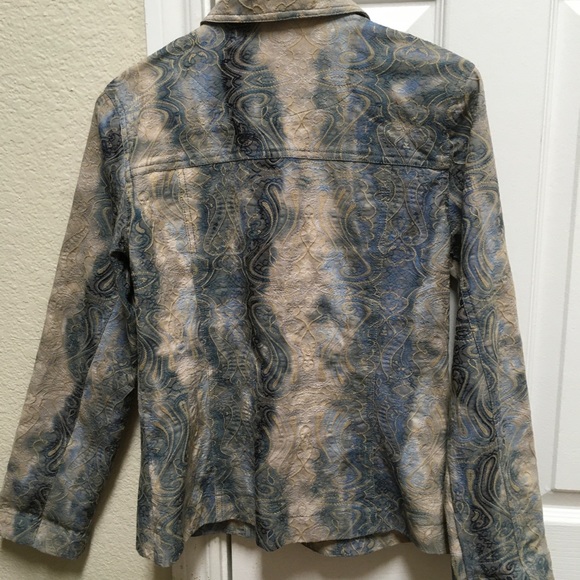 Analogy…Jacket Size S Tan and Blue - Picture 5 of 6